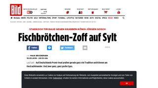 
                            13. Starkoch Tim Raue gegen Krabben-König Jürgen Gosch - Bild.de