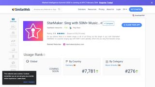 
                            9. StarMaker: Free to Sing with 50M+ Music Lovers App Ranking and ...