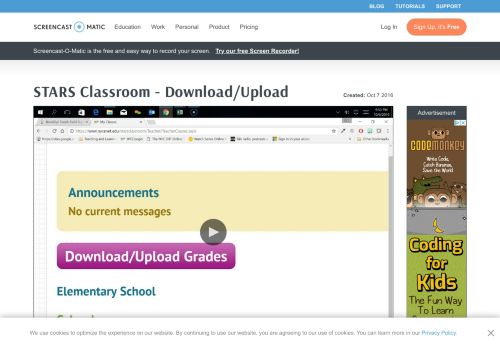 
                            2. STARS Classroom - Download/Upload - Screencast-O-Matic