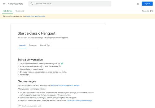 
                            11. Start a Hangout - Android - Hangouts Help - Google Support