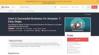 
                            11. Start A Successful Business On Amazon. 7 Easy Steps. | Udemy