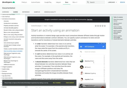 
                            10. Start an activity using an animation | Android Developers