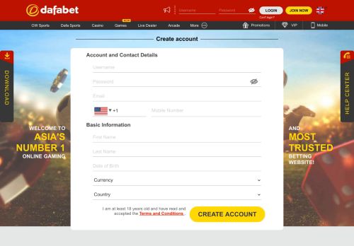 
                            1. Start betting today with Dafabet! Sign up now!