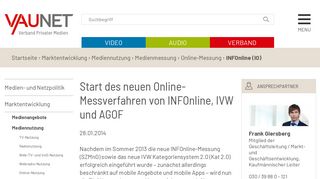 
                            4. Start des neuen Online-Messverfahren von INFOnline, IVW und AGOF ...