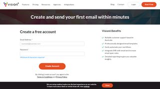 
                            3. Start Free | Email Marketing Software | Vision6