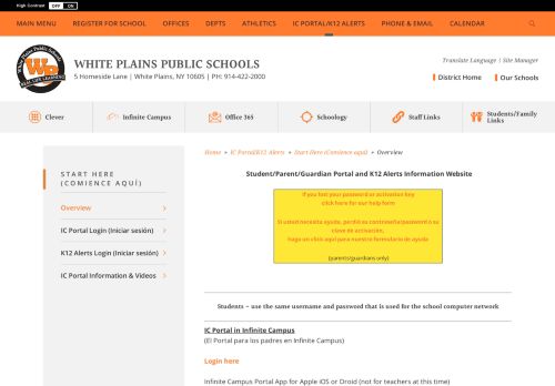 
                            10. Start Here (Comience aquí) / Overview - White Plains School District