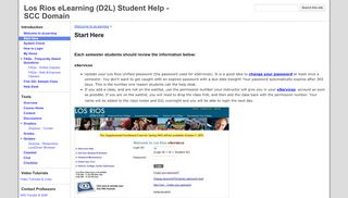 
                            5. Start Here - Los Rios eLearning (D2L) Student Help - SCC Domain