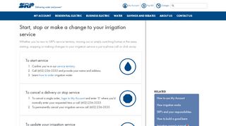 
                            6. Start or stop irrigation service - SRP