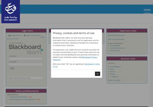 
                            5. Start Page – Blackboard Learn - Effat University