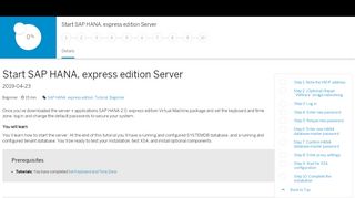 
                            1. Start SAP HANA, express edition Server - SAP Developer Center