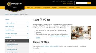 
                            10. Start The Class - eCore | KSU - Kennesaw State University | ...