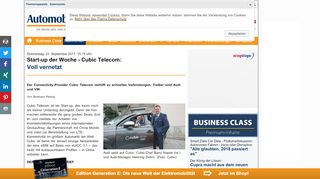 
                            12. Start-up der Woche - Cubic Telecom: Voll vernetzt | Automobilwoche