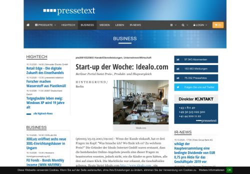 
                            13. Start-up der Woche: Idealo.com - Pressetext