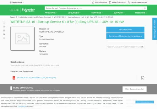 
                            8. Start-up-Service 5 x 8 für (1) Easy UPS 3S – USV, 10–15 kVA ...