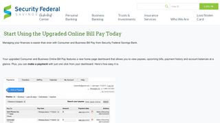 
                            13. Start Using the Upgraded Online Bill Pay Today | Security Federal ...