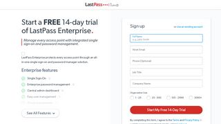 
                            5. Start your new Enterprise Trial | LastPass