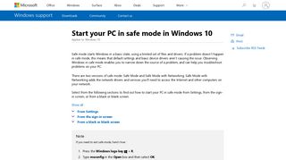 
                            6. Start your PC in safe mode in Windows 10 - Windows Help