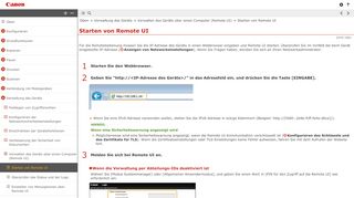 
                            8. Starten von Remote UI - Canon - MF735Cx / MF734Cdw / MF732Cdw ...