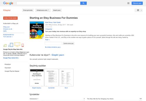
                            9. Starting an Etsy Business For Dummies - Google Kitaplar Sonucu