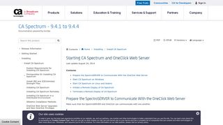 
                            10. Starting CA Spectrum and OneClick Web Server - CA Spectrum - 9.4.1 ...