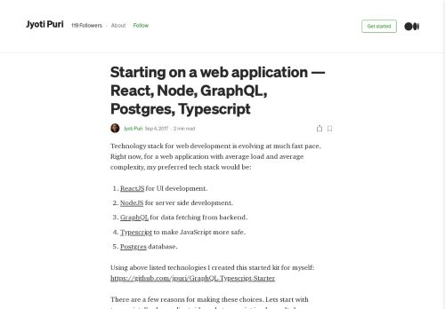 
                            6. Starting on a web application — React, Node, GraphQL, Postgres ...