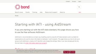 
                            5. Starting with IATI - using AidStream | Bond