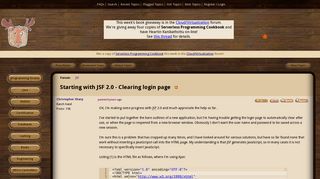 
                            5. Starting with JSF 2.0 - Clearing login page (JSF forum at Coderanch)