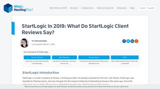 
                            9. StartLogic In 2019: What Do StartLogic Client Reviews Say?