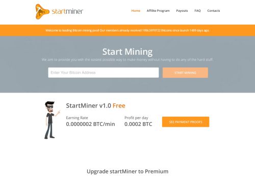 
                            1. StartMiner - Bitcoin mining. Earn Bitcoin for free.