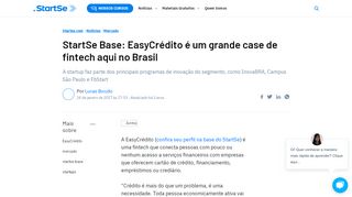 
                            11. StartSe Base: EasyCrédito é um grande case de fintech aqui no Brasil