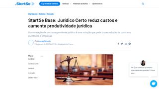 
                            11. StartSe Base: Jurídico Certo reduz custos e aumenta produtividade ...