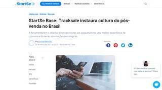 
                            10. StartSe Base: Tracksale instaura cultura do pós-venda no Brasil