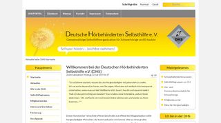
                            3. Startseite - Deutsche Hörbehinderten Selbsthilfe e.V. (DHS)