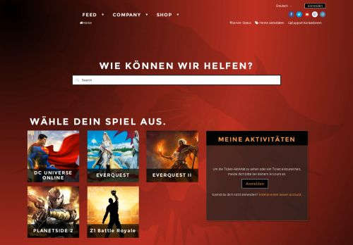 
                            5. Startseite - Hilfe - Help Home - Daybreak Game Company