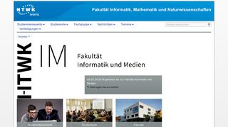 
                            8. Startseite — HTWK Fakultät Informatik, Mathematik und ...