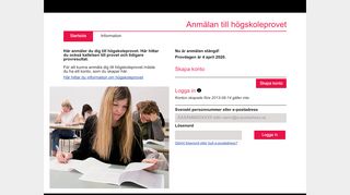 
                            1. Startsida | Anmälan till högskoleprovet