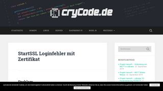 
                            8. StartSSL Loginfehler mit Zertifikat | cryCode.de