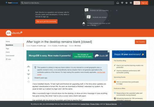 
                            8. startup - After login in the desktop remains blank - Ask Ubuntu