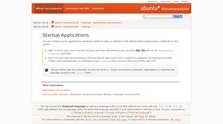 
                            7. Startup Applications - Ubuntu Documentation