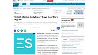 
                            6. Startup India: Fintech startup EarlySalary buys CashCare to grow