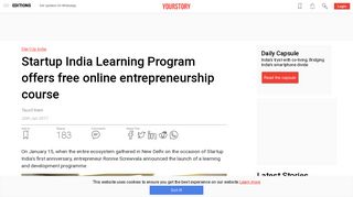 
                            6. Startup India Learning Program offers free online entrepreneurship ...