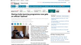 
                            9. Startup India learning programme now gets an official 'UpGrad' - The ...