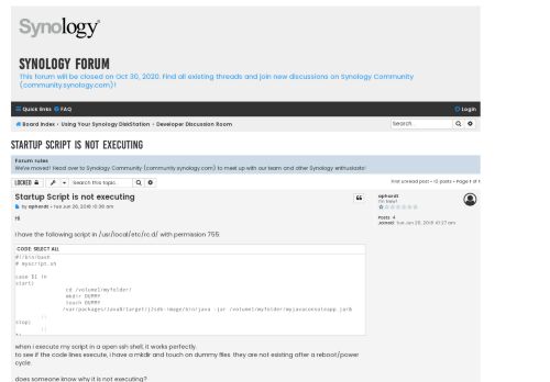 
                            3. Startup Script is not executing - Synology Forum