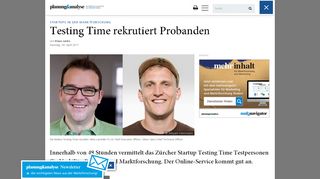 
                            5. Startups in der Marktforschung: Testing Time rekrutiert Probanden