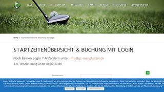 
                            11. Startzeitenübersicht & Buchung mit Login – Golfclub Mangfalltal – Golf ...