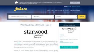 
                            12. Starwood Hotels Careers, Starwood Hotels Jobs in Ireland jobs.ie