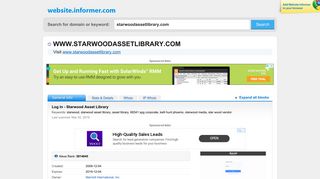 
                            5. starwoodassetlibrary.com at WI. Log In - Starwood Asset Library