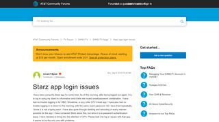 
                            8. Starz app login issues - AT&T Community