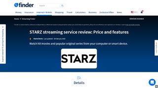 
                            11. STARZ Play Streaming Subscription Review | finder.com