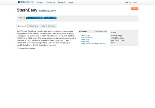 
                            6. StashEasy - CB Insights